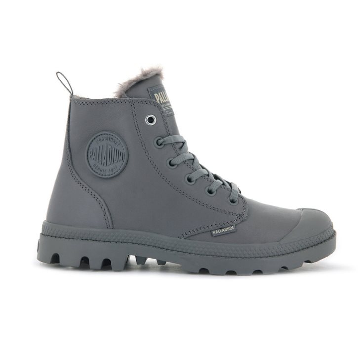 Dámské Boty Palladium Pampa Hi Zip Leather S Šedé | CZ BYO-15G